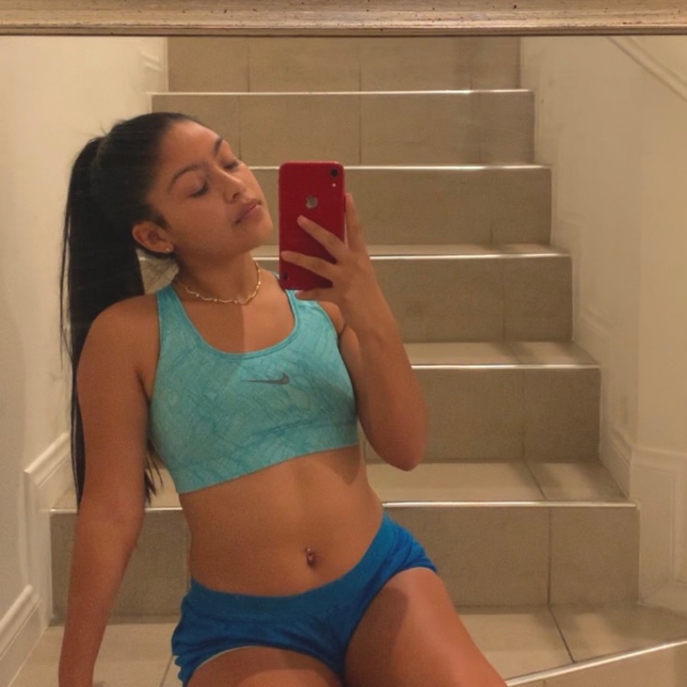 BLUE NIKE SPORTS BRA